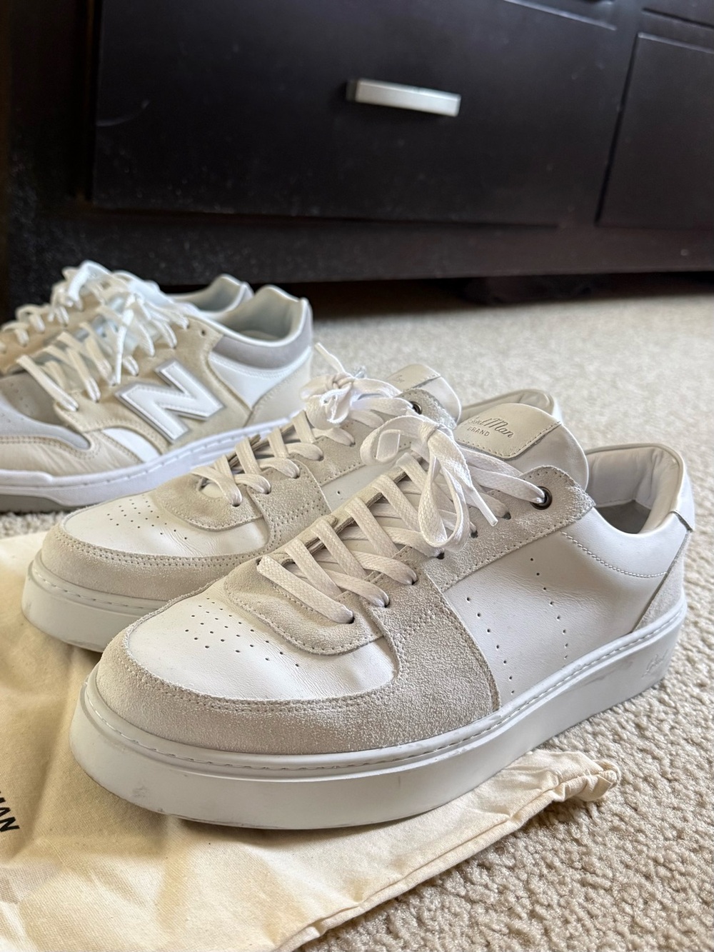 Good Man Brand White Leather & Suede Sneakers - Picture 1 of 2